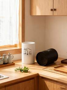 1pc Thickened Stainless Steel Chopstick Holder In Nordic Style - Ins Design, Household Use, Draining Functionality For Kitchen Storage