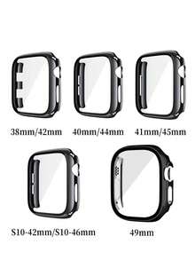 这款黑色镂空金属表带搭配金色保护壳(含屏幕保护膜),兼容苹果手表表带和保护壳,防尘、防震、防刮擦,适用于苹果 Ultra 3/2/1 SE/S10/S9/S8/S7/S6/S5/S4/S3/S2/S1 等型号。金色表带,是送给男友的绝佳礼物,时尚优雅,也适合年轻女性。表带尺寸:38mm/40mm/41mm/42mm/44mm/45mm/46mm/49mm。全新产品,全球畅销男女通用表带。 - 黑色 - 查看 10