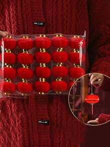 30/16 Stück rote Samtlaternen, DIY Mini glückverheißende Hängelampen, Laternen für Chinesisches Neujahrsfest, DIY Segen Schrift rote Laternen Dekoration, Hochzeitsfeier Dekoration, Geschenk für Chinesisches Neujahrsfest, Heimdekoration, Szenendekoration, Themenfest Dekoration - Rot - Übersicht 13