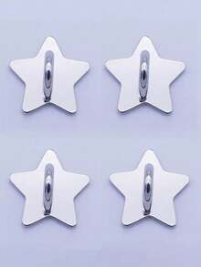 قطعتان من خطاف الحامل الهاتفي بشكل نجمة فضية، مريح للحمل، ظهر لاصق لمنع السقوط، أنيق وأنيق.