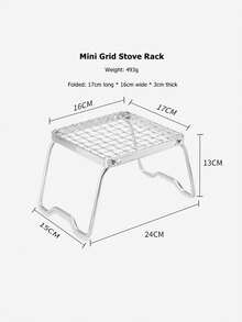 Przenośny, składany stojak na kuchenkę zewnętrzną z kratką ze stali nierdzewnej w paski, mini stojak na grilla - Wielokolorowe - Zobacz 9