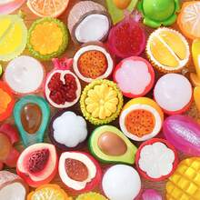 1/10pcs Realistic Miniature Glow-In-The-Dark Half-Peeled Cute Fruit Decor, DIY Accessories For Nail Art, Dollhouse Decoration