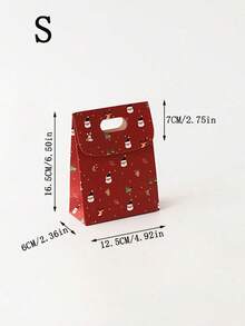 1pc Christmas Gift Box, Candy Box, Gift And Candy Bag, Handle And Flip Cover Gift Box Bag