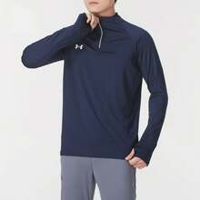 Under Armour 男女通用健身训练半拉链高领长袖T恤 - 藏青色 - 查看 1
