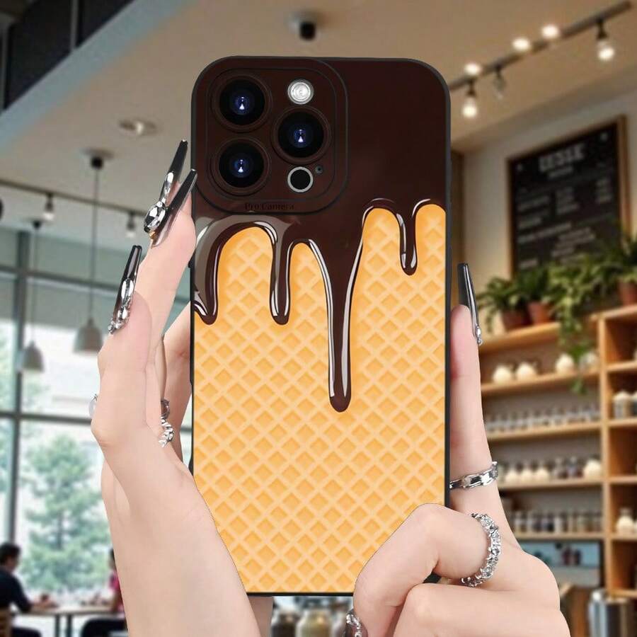 El nuevo diseño simple y elegante de la carcasa del teléfono móvil con patrón de chocolate es lindo, simple, de moda y tiene una buena tracción.Está diseñado para varios modelos de , incluyendo las series 16, 15, 14, 13, 12 y 11.Es un regalo ideal para cumpleaños, aniversarios, San Valentín o sorpresas para amigos, familiares o amigos. - marron oscuro-173 - Ver 1