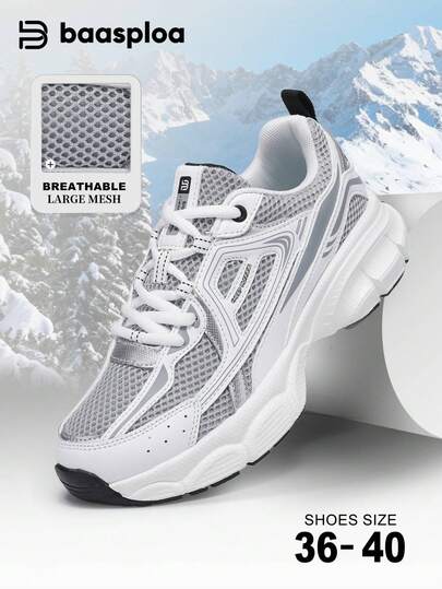 baasploa 1 Pair Women's Casual Sneakers, New Autumn/Winter Breathable Platform Shoes, Lightweight Comfortable Retro Hiking Shoes, Soft Sole Walking Shoes, Running Shoes, Fashion Versatile Brand Sports Shoes