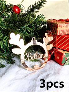 1/3/5pcs, Packs, Personalized Text Decorations, Christmas Gifts, Ornaments, And Pendants; Personalized Christmas Trees/Decorations; Engraved Anniversary Gift Pendants; Engraved Christmas Tree Ornaments; Creative Text Decorative Pendants