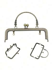 Metal Handbag Frame With Handle - Vintage Style Kiss Lock Frame, Suitable For DIY Bag Making, Embossed Arched Handle, Handbag/Clutch/Tote Repair And Sewing Accessories, Durable Metal Frame, Can Be Used For Making Coin Purse, Wallet And Crossbody Bag, Essential DIY Sewing Supplies, Must-Have For Bag Makers, Crafters, Fashion Designers And Artisans. - Multicolor - View 8