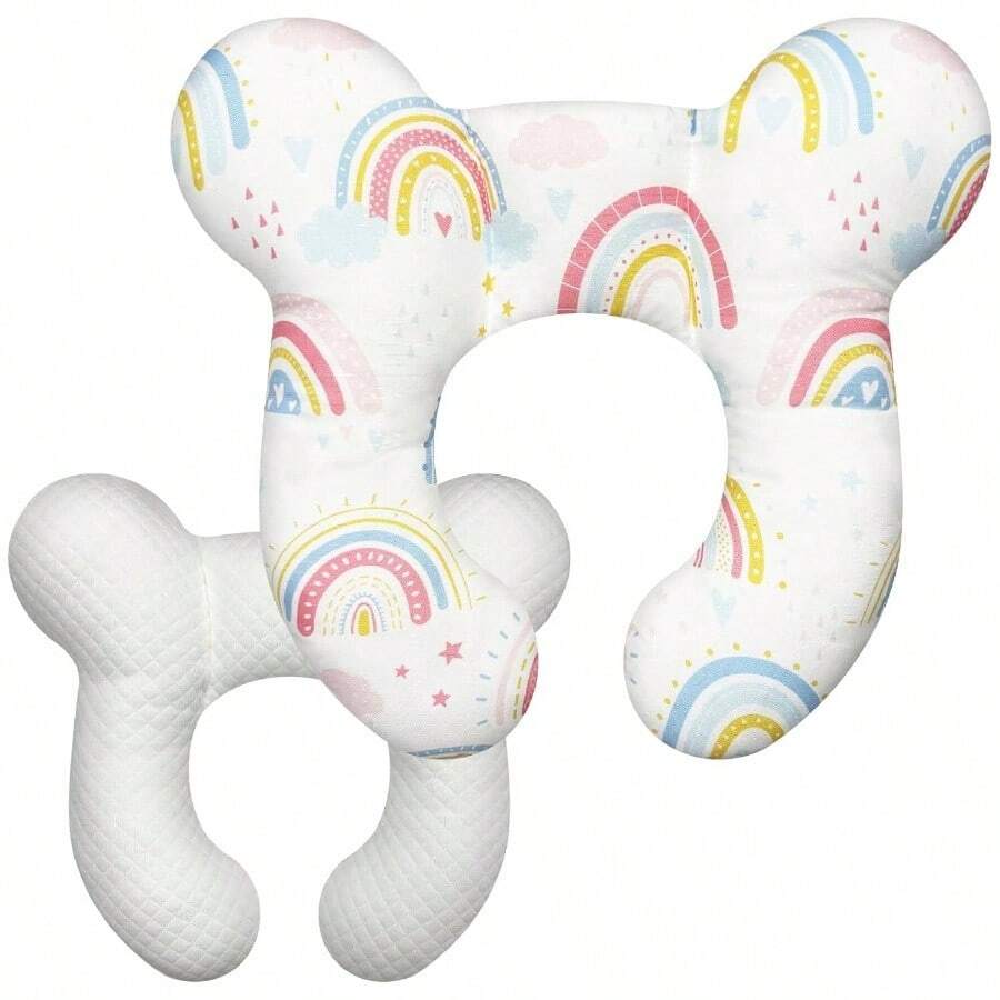 Support Pillow, Neck Pillow Upgraded Comfortable Sleep Cushion Car Plane Stroller Pushchair - A - 彩虹 - 查看 1