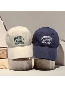 قبعة بيسبول مطرزة بعبارة "BROOKLYN EST.1631 NEW YORK" قطعتان، قبعات شمس للنساء والرجال، قبعة سائق الشاحنة، قبعة للشاطئ والصيد والحفلات والجولف والبلد والعطلات، قبعة فينتاج مناسبة للأزواج لارتدائها وكهدايا