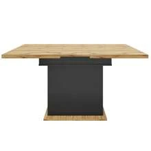 Large Telescopic Table (110-140 X 80 Cm), Folding Kitchen Table For 4-6 People, Extendable Dining Table, Space-Saving Kitchen Table, For Kitchen And Living Room, Table With PE Rattan Cabinet Doors - 黑色 - 查看 10