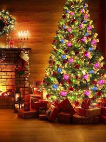 1m/3 Meters/5m/10m Christmas LED Ribbon String Lights, Christmas Tree Home Decor, Handmade DIY Bowknot String Lights, Suitable For Christmas Tree And Gift Box Decoration - Gold - View 3