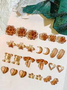 10 جرام/30 جرام ديكور فني للأظافر في فصلي الخريف والشتاء، تخصيص عالي الجودة بطراز مايار ثلاثي الأبعاد بألوان القهوة والكاميليا والريش والحب والماس المختلط، مناسب للاستخدام المنزلي والمهني وديكور الحرف اليدوية - متعدد الألوان - مشاهدة 5