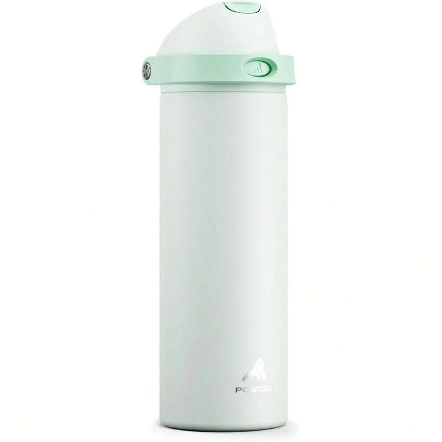 24 Oz Vacuum Water Bottle For Office: Spill Proof Lid With Straw, Weight, Double Walled, , Insulated Stainless Steel Flask For College, Travel, Sport, Daily Use, Gift (Mint Green),27008157 - 綠色 - 查看 1