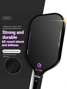 HTPICK 1pc T700 Carbon Fiber Pickleball Paddle - Purple & Black Logo, Cold-Pressed Texture, High Density Feel, Shock Absorption, Offensive Quick Swing, Suitable For School, Club, Gym Sports Equipment - Multicolor - View 8