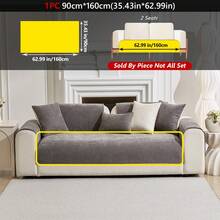 1pc Chenille Sofa Cushion - Skin-Friendly, Pet-Friendly, Machine Washable, Fits 1-4 Seater Sofa - Dark Grey - View 14