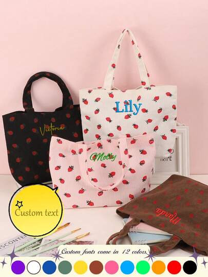 1 pieza, Bolso de tote de gran capacidad con artesanía bordada, bolso de tote personalizado, portátil, transpirable, bolso para laptop, bolso escolar, bolso cruzado, diseño de bolsillo externo, asas extendidas y reforzadas, sorpresa de Navidad, regalo de Navidad, Feliz Navidad, regalo para dama de honor, regalo de la novia, fiesta de despedida de soltera, San Valentín, Halloween, Navidad, Acción de Gracias, cumpleaños, regalos de temporada de regreso a casa, Día de San Nicolás, bolso de tote de alta gama personalizado