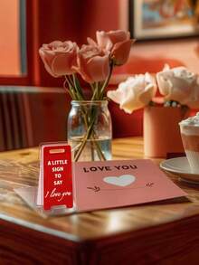 1pc Funny 'I Love You' Acrylic Desk Sign - Perfect Valentine's Day, Birthday Gift For Girlfriend, Boyfriend, Or Husband - Romantic Office Decor Accessory Christmas Decorations - Multicolor - View 5