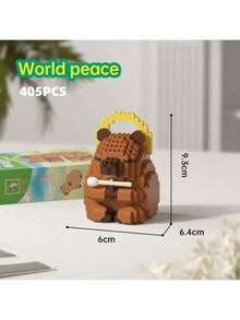 300+ Pieces Cute Capybara Adult Building Blocks, 300+Pcs, Birthday Gift, DIY Animal Series Building Blocks, Desktop Decoration, Pressure Relief, Stress Relief, Home Collection Decoration, Assembly Doll, Office Desktop Ornament, Festival Gift, Father's Day Gift, Wedding Gift, Wedding Decor, Graduation Gift