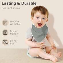 6/4/2 Packs Soft Muslin Baby Bibs, Absorbent Triangle Baby Drool Bibs For Boys And Girls, Solid Color Bibs For Teething - 彩色 - 查看 4