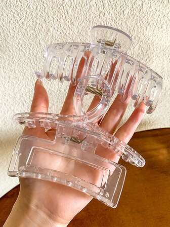 3 piezas de Pinzas para el cabello transparentes surtidas para mujeres, simples y versátiles para combinar con atuendos diarios, accesorios de moda para el cabello de invierno