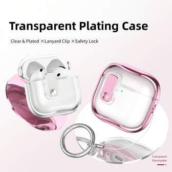 这款新型号适用于苹果4代透明电镀苹果Pro2第二代无线耳机保护壳。