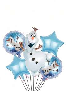 Conjunto de suministros para fiesta de globos de Frozen. Incluye globos de película de aluminio, globos con diseños de la princesa Anna y Olaf para decoración y regalos de cumpleaños