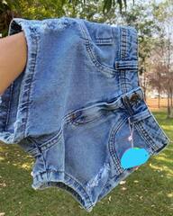 short jeans azul lavanda com detalhes do 34 ao 52 Plus size
