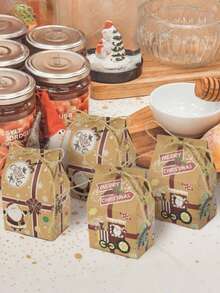 24pcs Christmas Cookie Boxes, Christmas Candy Box, House Shaped Christmas Gift Boxes, For Christmas Candy, Treats, Biscuits, Christmas Stocking Stuffing, Advent Calendar