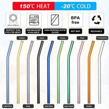 2pcs/5pcs/10pcs Reusable Colored Glass Straws, Bent Design Beverage Straws, Suitable For Cold & Hot Drinks, Milkshakes, Juices, Tea, Coffee, Milk, Wine, Kitchen Supplies, Holiday Parties, Birthday Parties - Multicolor - View 10