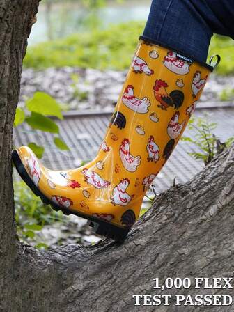 Girl's Rain Boots Waterproof Mid Calf Garden Boots For Girl