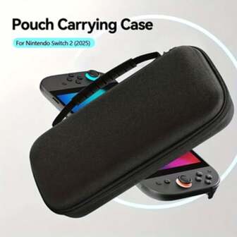 2 (2025) Portable Carrying Case, Hard Shell Travel Storage Bag With Multiple Pockets To Hold Console, Accessories And Games, Lightweight And Portable With 10 Game Card Slots