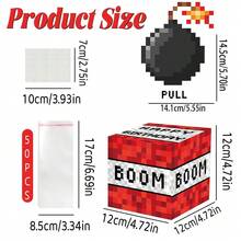 Pixel Bomb Design Digital Sticker Birthday Surprise Gift, Cartoon Surprise Box Decor Prop For Birthday Atmosphere - Red - View 8