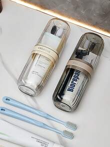 Portacepillos de dientes de gran capacidad con tapa, a prueba de polvo e higiénico, caja de almacenamiento de viaje, portapastas de dientes portátil, unisex, adecuado para viajes, hogar, campamento, vuelta al colegio, vacaciones y otras ocasiones, un portacepillos de dientes esencial para viajar - Multicolor - Ver 7