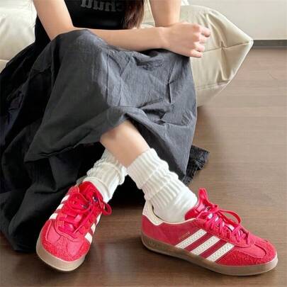 Adidas Originals Men's And Women's Shoes 2025 New GAZELLE INDOOR German Training Shoes T-Toe Shoes Sports Casual Shoes Sneakers IF1808