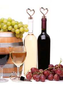 心形葡萄酒瓶塞，新娘婚礼礼物，塑料心形葡萄酒瓶塞，配白色透明袋，婚礼回礼，清新节日派对，万圣节装饰，万圣节派对用品，圣诞节装饰 - 彩色 - 查看 7