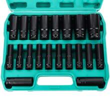 GEARZAAR 20PCS Deep Impact Socket Set 6 Point Metric 8 - 32mm 1/2 Inch Drive Heavy Duty - Default - View 11