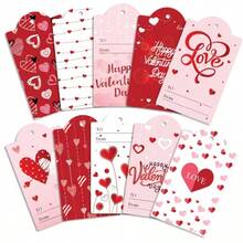 60 piezas Tarjeta de felicitación del Día de San Valentín, tarjeta de decoración de amor romántico, tarjeta de mensaje escrito a mano, tarjeta de bendición, tarjeta colgante, tarjeta de regalo para novio y novia, etiqueta de envoltura de regalo