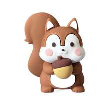 Nature-Inspired Soft Plush Animal Figurines - Squirrel, Hippopotamus, Zebra, Small Plants, Fruit Tree, Carrot - Multicolor - View 7