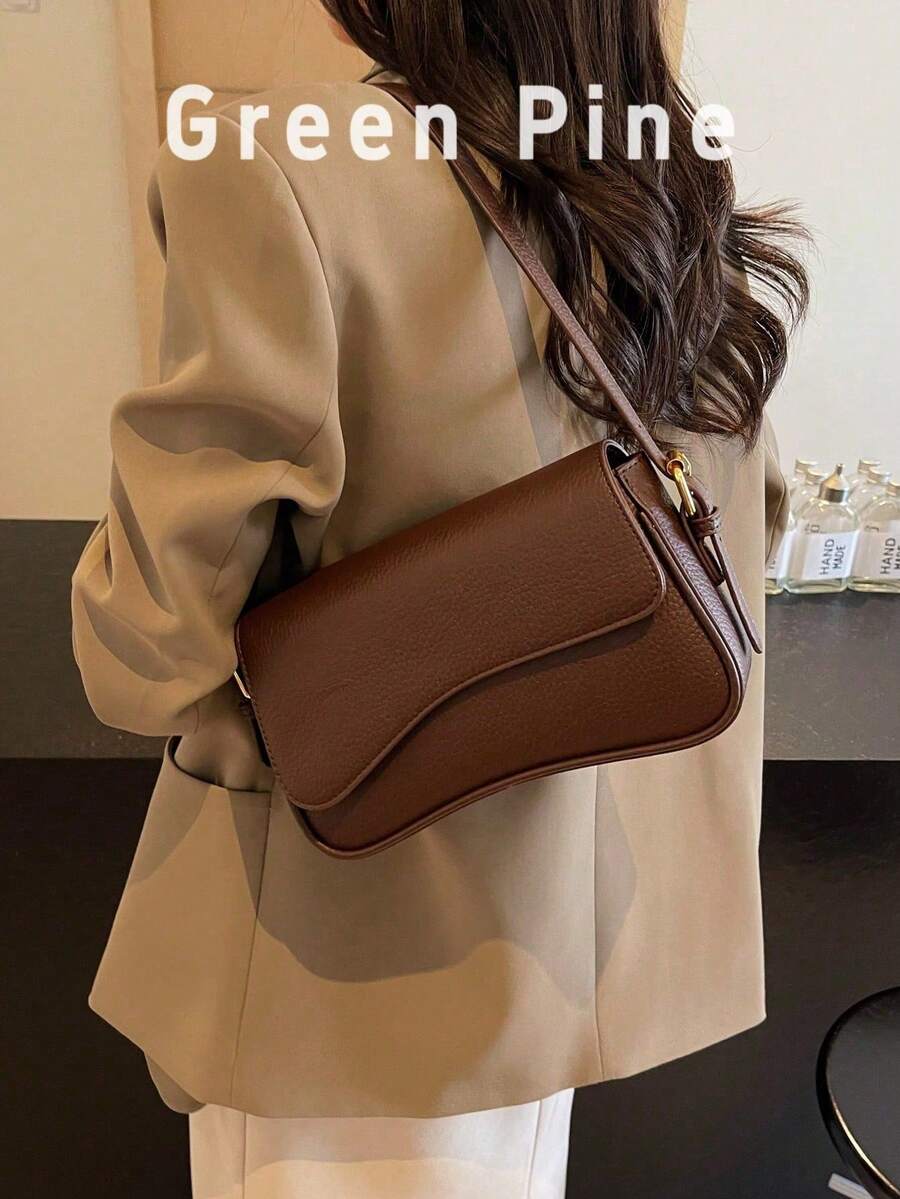 Nueva bolsa de hombro casual minimalista y versátil de unicolor a la moda