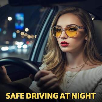 Gafas de conducción con visión nocturna para mujeres, lentes amarillas polarizadas antirreflejo para la noche, con protección UV400