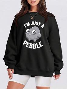 Dandy's World Pebble  It's Just A Pebble Dandy's World Long Sleevehoodless Sweahoodless Sweathoodless Sweatshirt001 - 黑色 - 查看 1