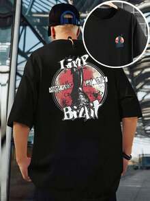 Camiseta gráfica NuMetal de Limp Bizkit. Tejido premium, cuello redondo, corte holgado, estampado gráfico único e impresión a doble cara. - Negro - Ver 1