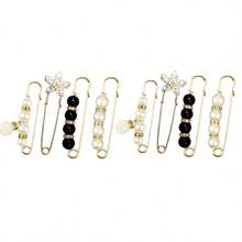 8/4 Pieces Pearl Brooch Safety Pins, Pant Waist Tightener Pins For Clothes Sweater Shawl Collar Dress Cardigan Shirt Jeans Decoration Accessories For Women Girls - Multicolor - View 13
