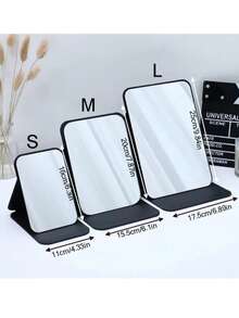 1个便携式可折叠仿皮化妆镜，带高清玻璃表面 - 宿舍、旅行和美容礼品的理想之选。