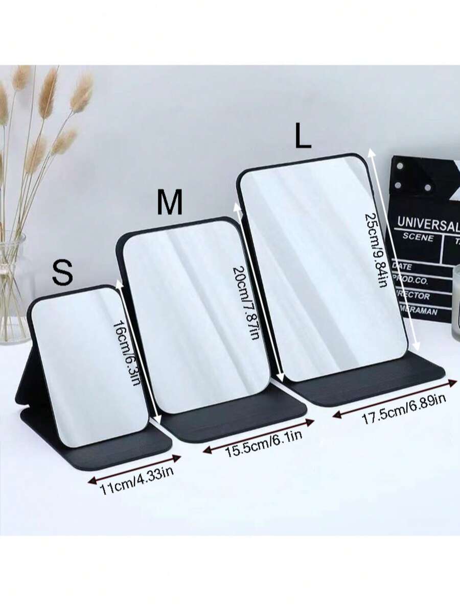 1个便携式可折叠仿皮化妆镜，带高清玻璃表面 - 宿舍、旅行和美容礼品的理想之选。