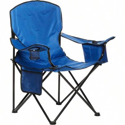 AmazonBasics Extra Large Padded Folding Outdoor Camping Chair With Bag 97 X 61 X 91 Cms Blue