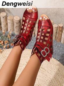 بوت كاحل أنيقة للنساء ذات فتحة غير متماثلة وأصبع قدم دائري مريح وعملي، مناسبة للربيع والصيف