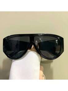 2D Flat Punk Frog Shape Glasses - Oversized Flat Top Frame With Metal Hinges, Black Tortoiseshell Decoration, Unisex Fashion Accessories, Bold Design,  And Unique Piece, Fashionable And Avant-Garde Glasses - 綠色豹 - 查看 3
