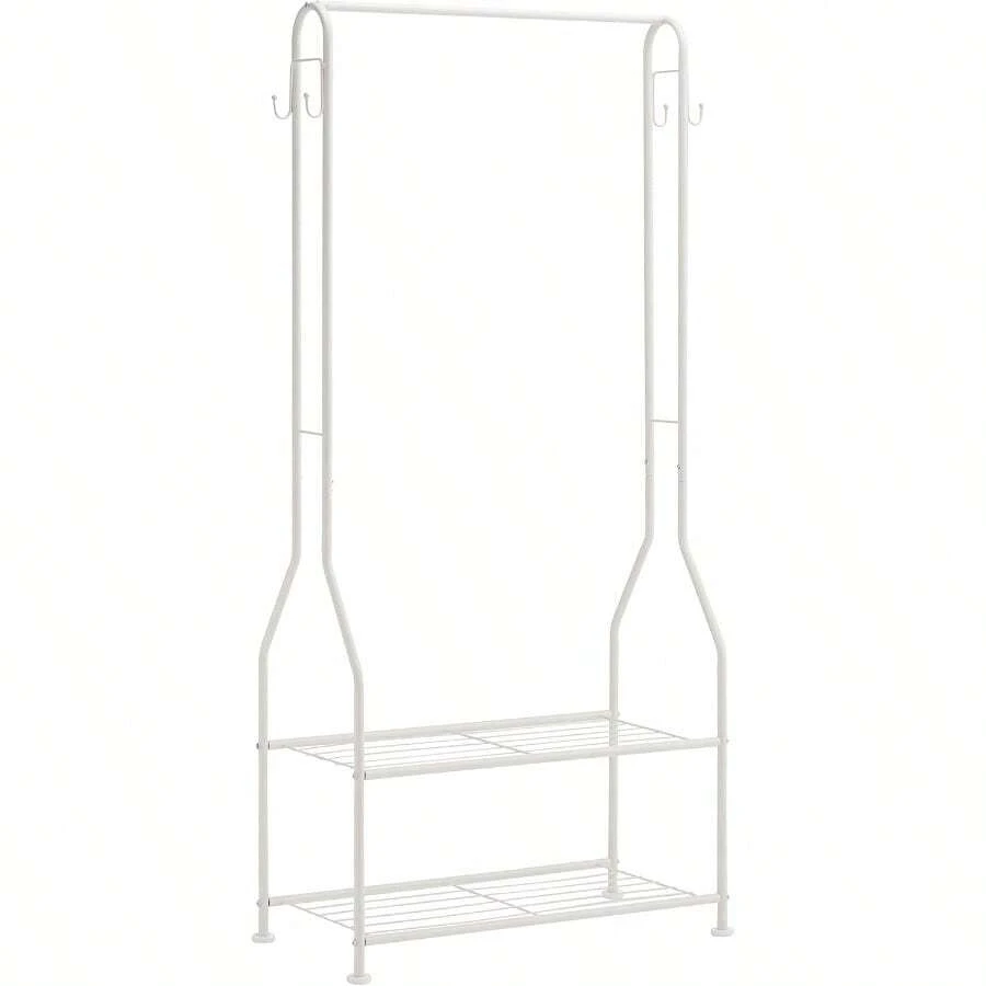 Basics Wardrobe With Two Bottom Shelves White 67.9 X 35.5 X 149.8 Cm - White - View 1